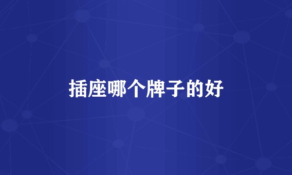 插座哪个牌子的好