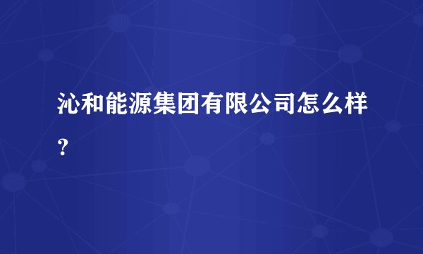 沁和能源集团有限公司怎么样？