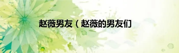 赵薇男友（赵薇的男友们
