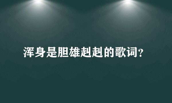 浑身是胆雄赳赳的歌词？
