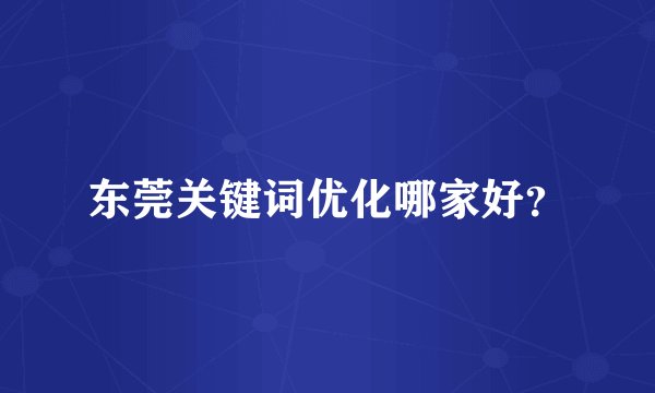 东莞关键词优化哪家好？