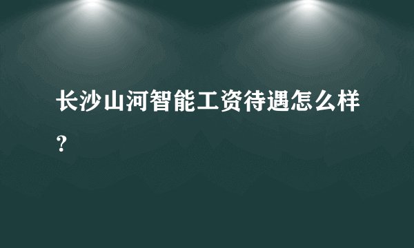 长沙山河智能工资待遇怎么样？
