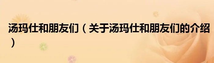 汤玛仕和朋友们（关于汤玛仕和朋友们的介绍）