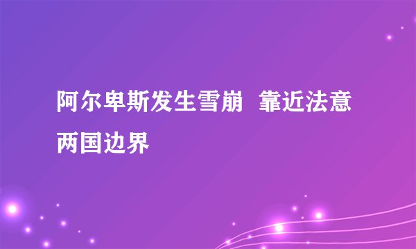 阿尔卑斯发生雪崩  靠近法意两国边界