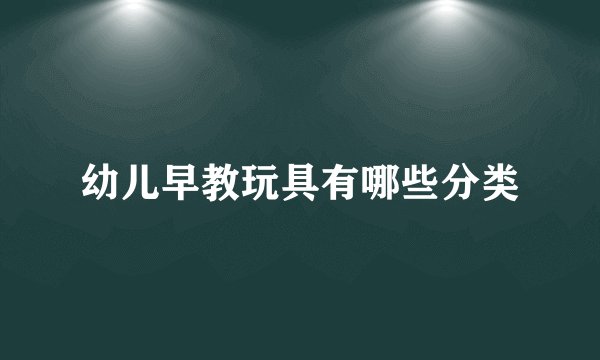 幼儿早教玩具有哪些分类