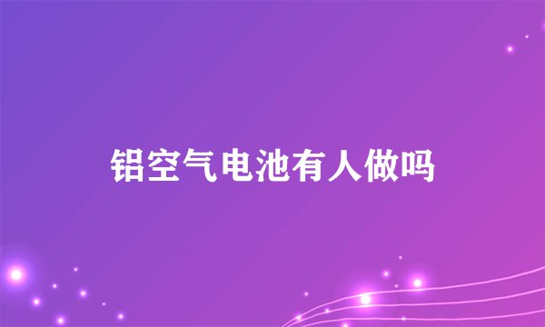 铝空气电池有人做吗
