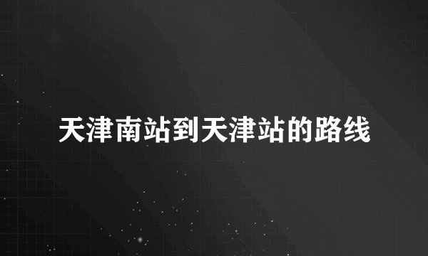 天津南站到天津站的路线