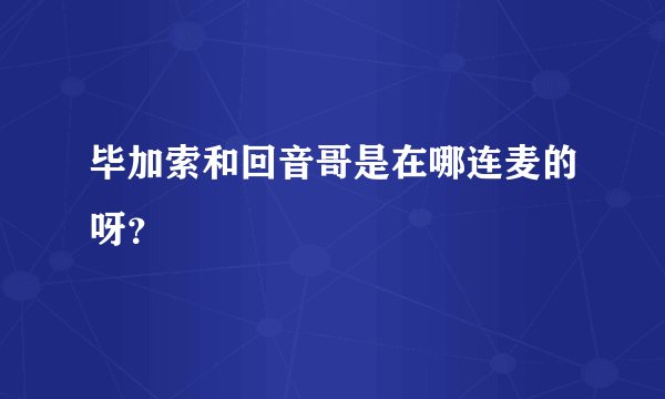 毕加索和回音哥是在哪连麦的呀？