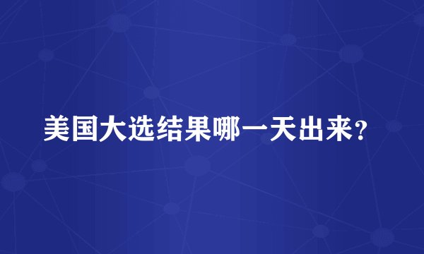 美国大选结果哪一天出来？