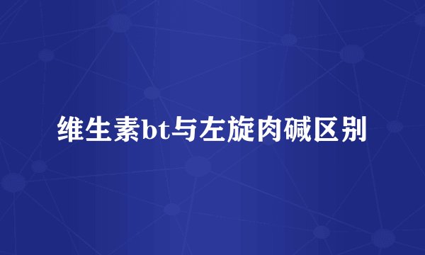 维生素bt与左旋肉碱区别