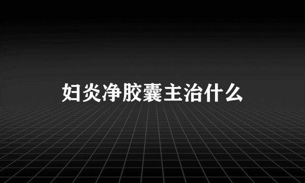 妇炎净胶囊主治什么