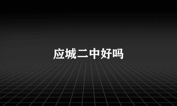 应城二中好吗