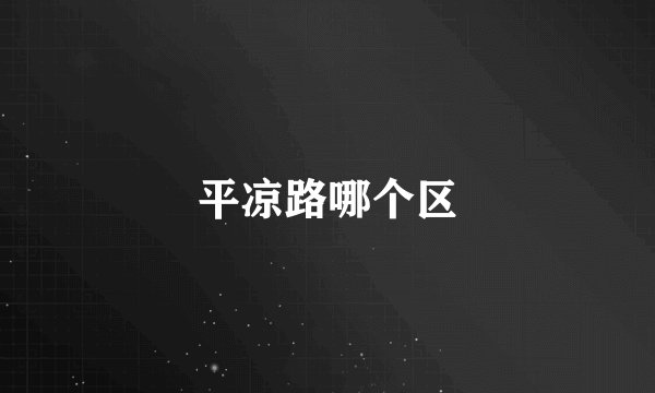 平凉路哪个区