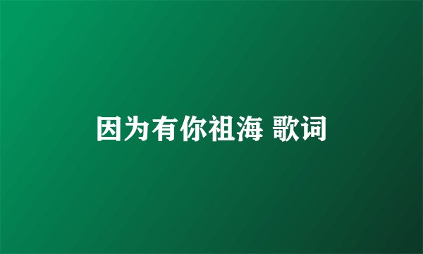 因为有你祖海 歌词