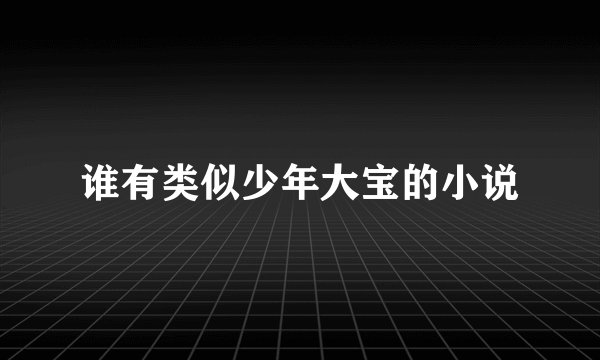 谁有类似少年大宝的小说