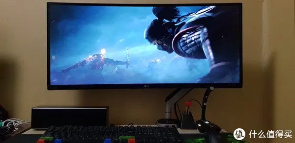 34寸带鱼屏/IPS/144hz/曲屏/过气LG电竞旗舰LG 34UC79G开箱,顺便晒一下桌面