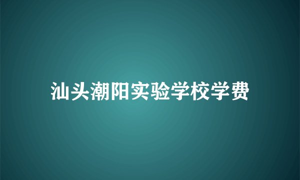 汕头潮阳实验学校学费