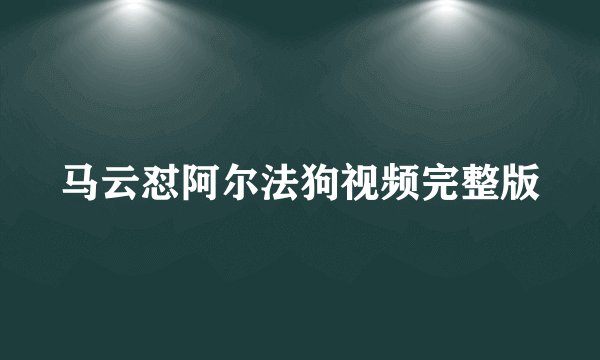 马云怼阿尔法狗视频完整版