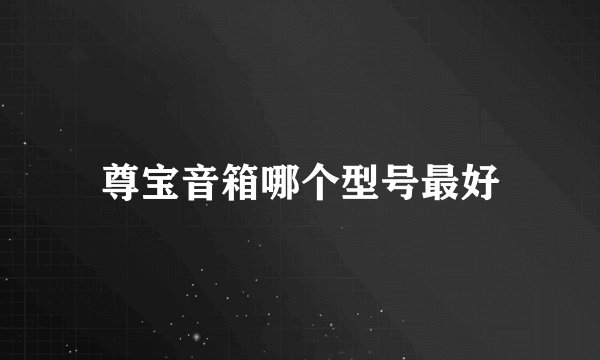 尊宝音箱哪个型号最好