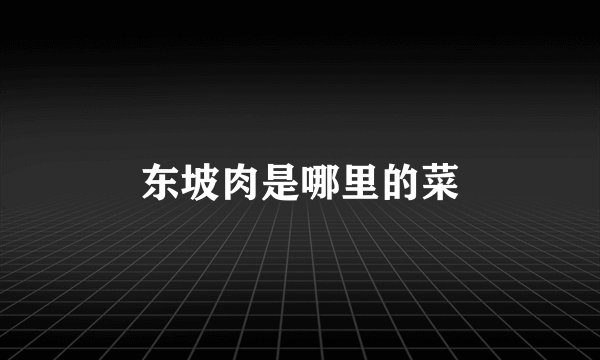 东坡肉是哪里的菜