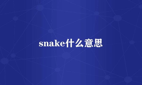 snake什么意思