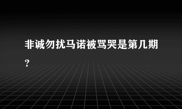 非诚勿扰马诺被骂哭是第几期?