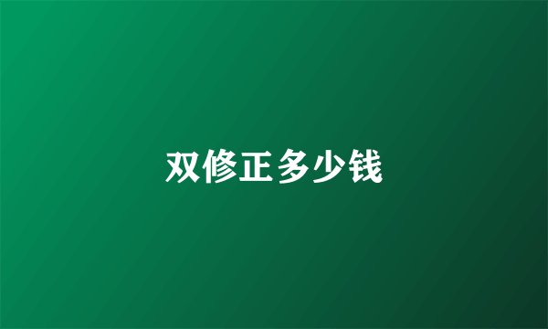 双修正多少钱