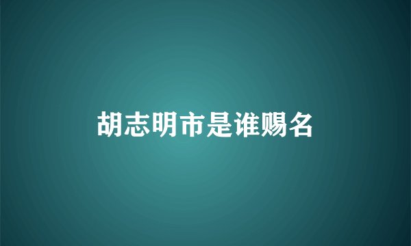 胡志明市是谁赐名