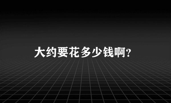 大约要花多少钱啊？
