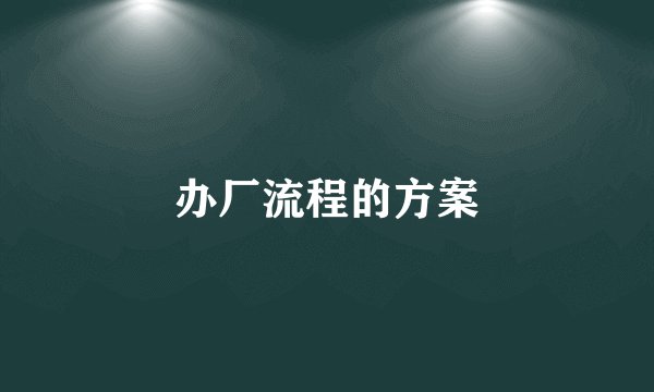 办厂流程的方案