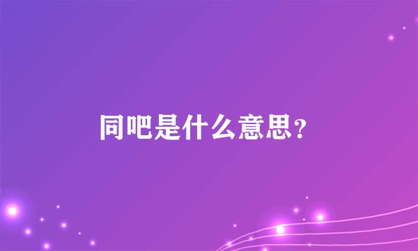 同吧是什么意思？
