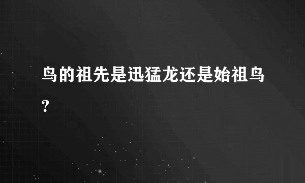 鸟的祖先是迅猛龙还是始祖鸟？
