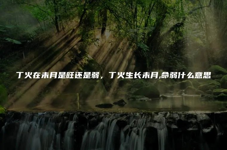 丁火在未月是旺还是弱，丁火生长未月,命弱什么意思