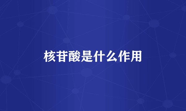 核苷酸是什么作用