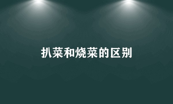 扒菜和烧菜的区别