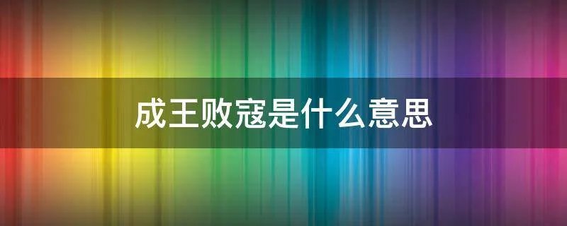 成王败寇是什么意思