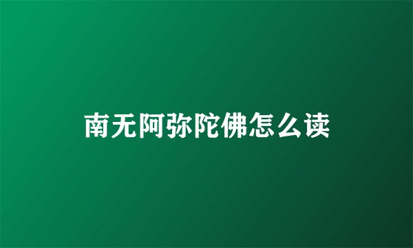 南无阿弥陀佛怎么读