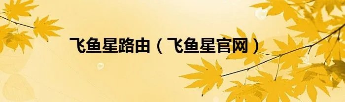 飞鱼星路由（飞鱼星官网）