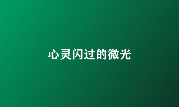 心灵闪过的微光