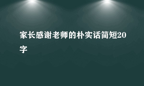 家长感谢老师的朴实话简短20字