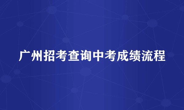 广州招考查询中考成绩流程