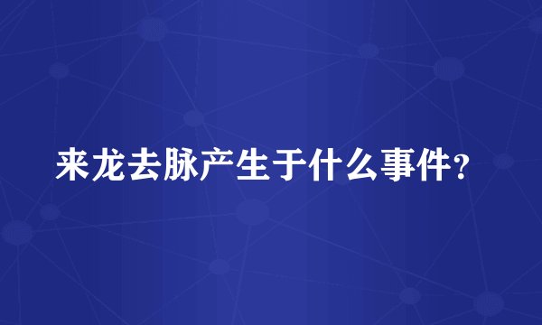 来龙去脉产生于什么事件？