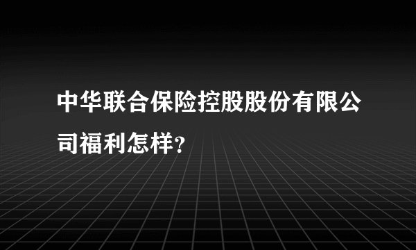 中华联合保险控股股份有限公司福利怎样？