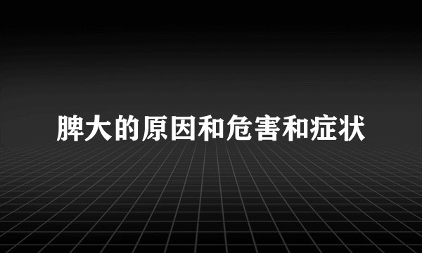 脾大的原因和危害和症状