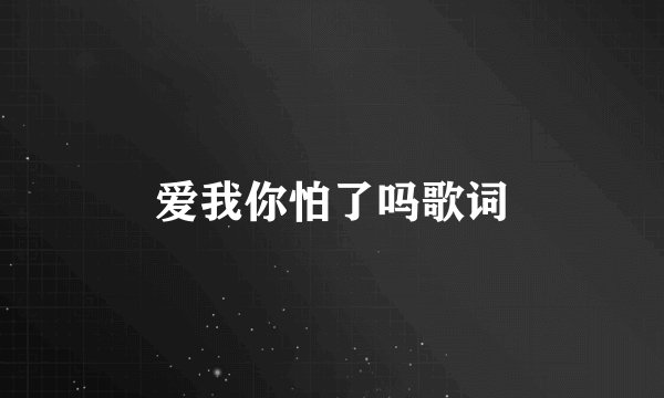 爱我你怕了吗歌词