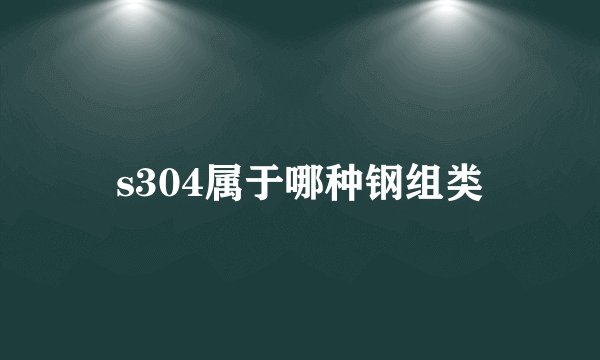 s304属于哪种钢组类