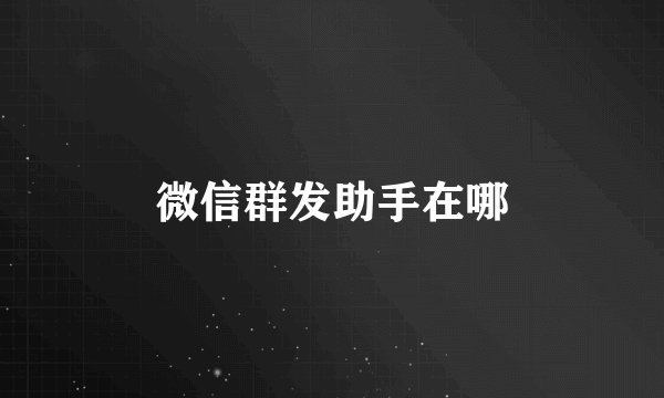微信群发助手在哪