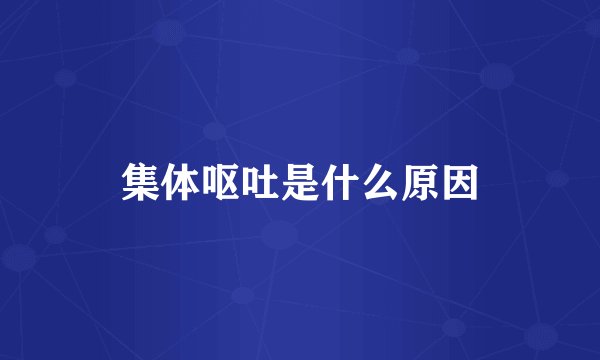 集体呕吐是什么原因