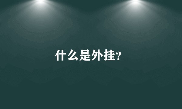 什么是外挂？