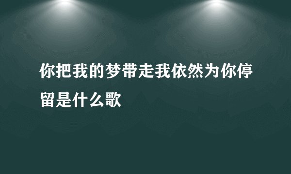 你把我的梦带走我依然为你停留是什么歌